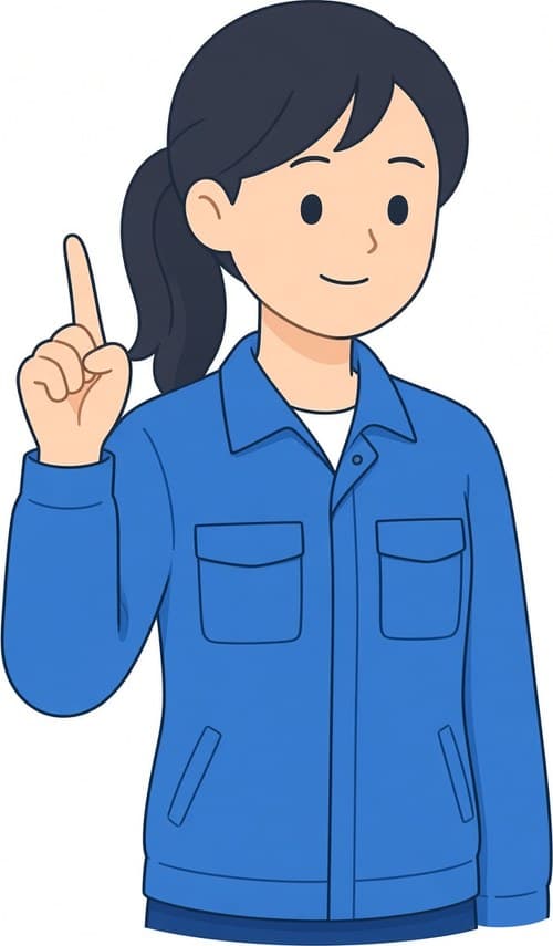 人差し指を立てて説明するスタッフ